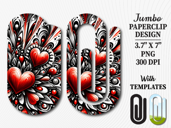 Black Heart Valentines Day Paperclip PNG