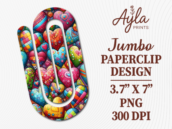 Blue Hearts Patchwork Jumbo Paperclip: A Versatile Tool for Digital Creators and Educators