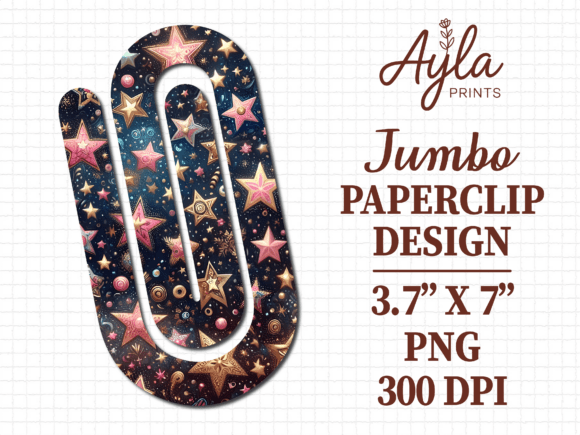 Celestial Magical Night Jumbo Paperclip: A Sublimation Design for Modern Creators