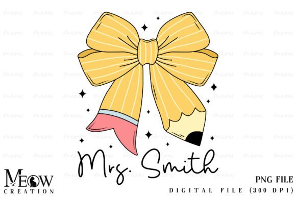 Coquette Teacher Custom Name PNG: Elevate Your Back-to-School Creativity