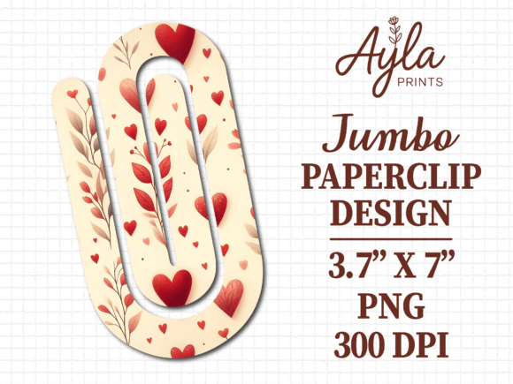 Cream Floral Heart Art Jumbo Paperclip: A Creative Digital Solution