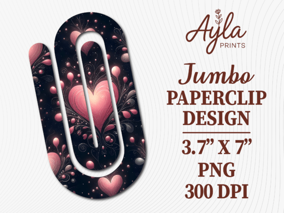Dark Pink Glow Heart Art Jumbo Paperclip: A Digital Design for Creative Projects