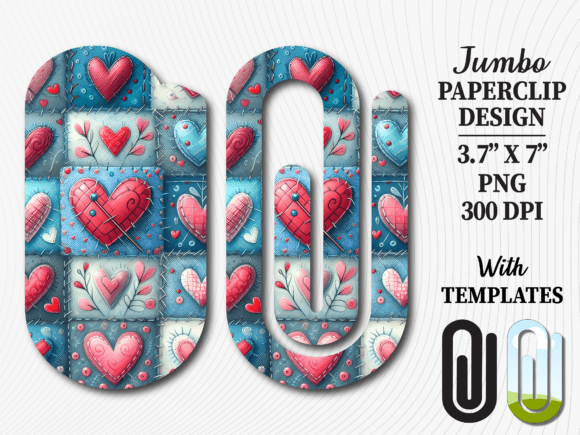 Denim Quilted Heart Jumbo Paperclip: A Stylish Digital Solution for Creators