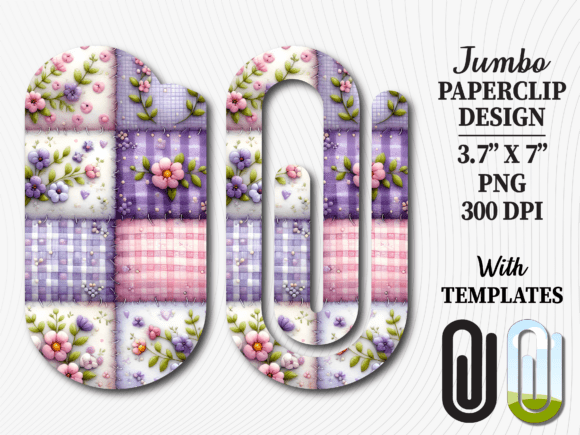 Floral Patchwork Quilt Jumbo Paperclip: The Ultimate Digital Solution for Creative Organizers