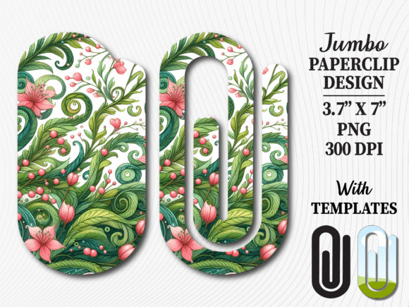 Floral Vine Spring Leaf Jumbo Paperclip Design
