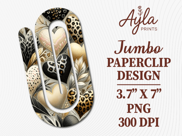 Leopard Heart Jumbo Paperclip Design: A Versatile Asset for Creatives and Educators