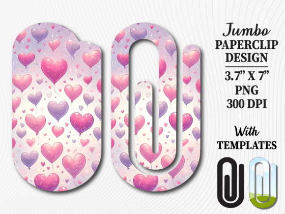 Pastel Lavender Heart Jumbo Paperclip Design