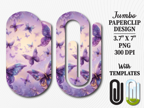 Purple Butterfly Magical Jumbo Paperclip