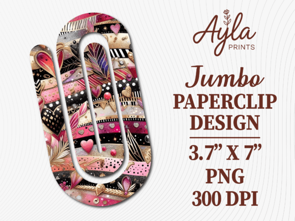 Unleash Creativity with the Valentines Boho Floral Jumbo Paperclip Sublimation Design