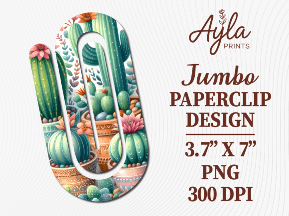 Unlocking Creativity with the Cactus Succulents Jumbo Paperclip PNG Design