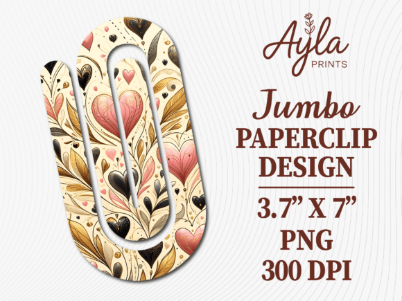 Vintage Hearts Floral Jumbo Paperclip: A Creative Tool for Everyday Organization