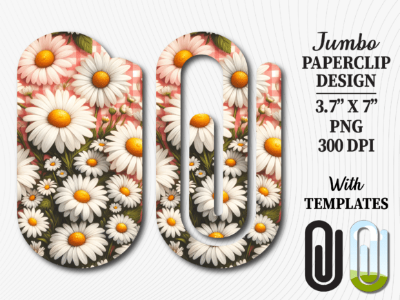 White Daisy Flower Jumbo Paperclip PNG: A Creative Digital Asset for Crafters and Educators